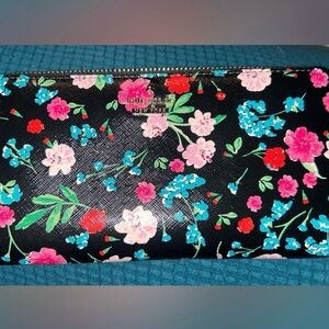 Kate Spade Black Floral Clutch